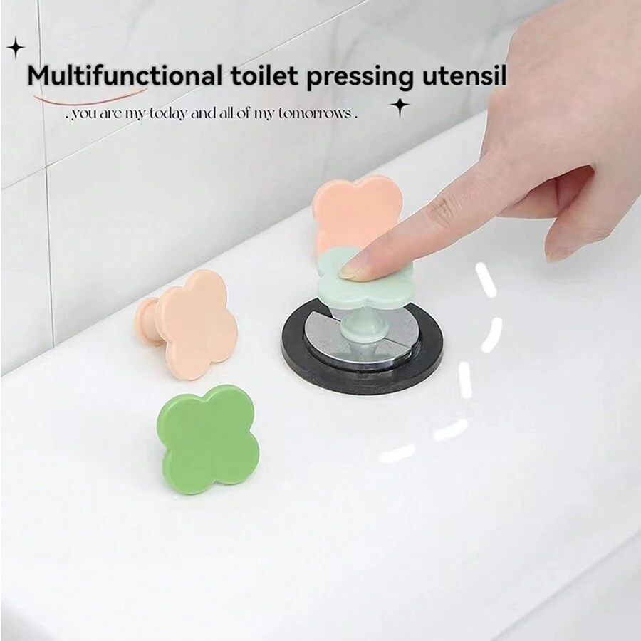 四葉草馬桶按壓創意多功能馬桶沖洗按鈕小紅書馬桶蓋升降器櫥門把手 - 馬桶提蓋器 - 查看 1