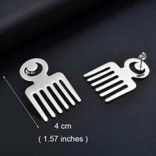 1對2CM/4CM非洲符號耳釘，不銹鋼Adinkra Gye Nyame耳環珠寶