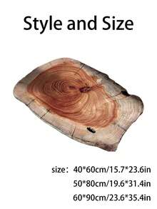 1pc 40*60cm创意个性吸水防滑浴室卫生间民宿酒店耐磨地垫硅藻泥不对称木纹地垫 - 多色 - 查看 3