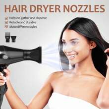 2pcs/1set Salon Hair Dryer Nozzle Replacement, Fit Air Outlet Diameter 4.35-4.7cm/1.7-1.85inch, Hair Dryer Diffuser Nozzle Brush Accessories Concentrator Replacement, Back To School, Travel Holiday Essentials, Hair Accessories For Women, Hair, Barber, Hair Tools, Hair Products - Black - View 5