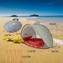 Children's Portable Beach Tent With Quick Opening Sun Umbrella And Water Play Tent For Convenient And Fast Storage - Multicolor - View 11