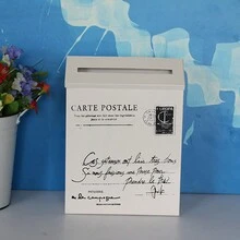 1 pieza Buzón pequeño de hierro a prueba de sol, buzón de carta montado en la pared a prueba de óxido - Blanco - Ver 4