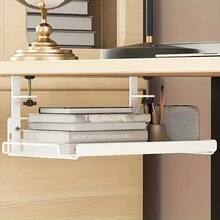 一件装 无需钻孔 可调节 办公室 铁艺 桌面 收纳架 储物篮 教室 可调节 桌子 侧挂 篮子 架子 返校 - 彩色 - 查看 4