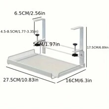 一件装 无需钻孔 可调节 办公室 铁艺 桌面 收纳架 储物篮 教室 可调节 桌子 侧挂 篮子 架子 返校 - 彩色 - 查看 2