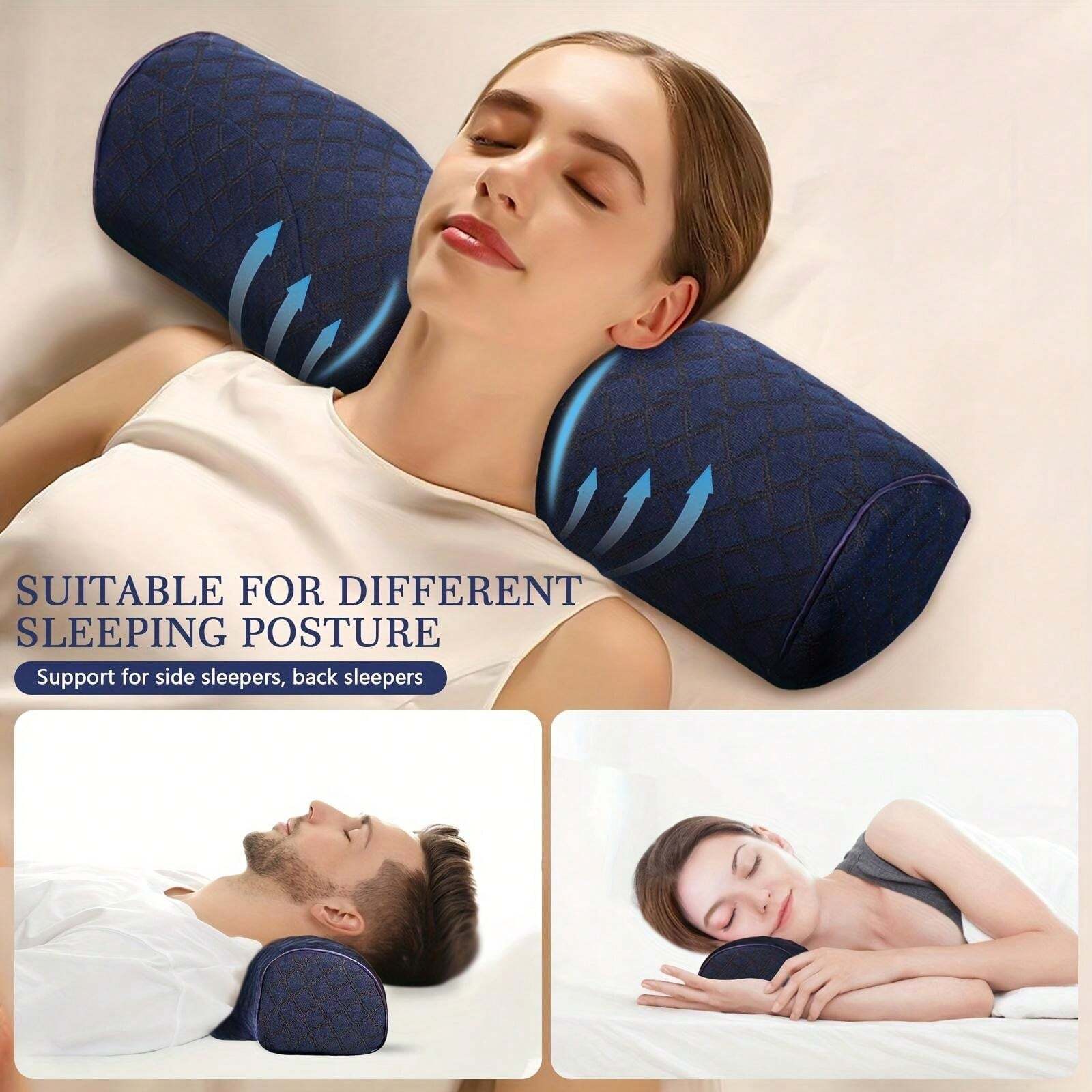 1pc Cervical Memory Foam Pillow Orthopedic Neck Bed Pillow For Side