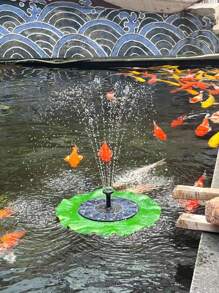 Solar Lily Pad Fountain For Garden Decoration, With DC Brushless Floating Solar Water Pump - Black - View 4