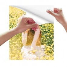 Self-Adhesive Photo Paper Glossy Sticker Paper For Inkjet Printer, A4 8.3 X 11.7 Inch, 50 Sheets, 135 Gsm 36Ib - White - View 3