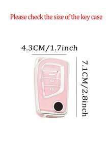 時尚情侶用TPU卡鑰匙套，櫻花粉色，適用於Toyota Levin鑰匙，Corolla，RAV4，CHR，Reiz，Vellfire等車款 - 粉色 - 查看 8