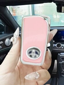 時尚情侶用TPU卡鑰匙套，櫻花粉色，適用於Toyota Levin鑰匙，Corolla，RAV4，CHR，Reiz，Vellfire等車款 - 粉色 - 查看 2
