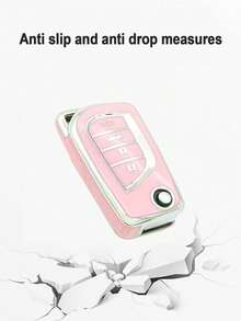 時尚情侶用TPU卡鑰匙套，櫻花粉色，適用於Toyota Levin鑰匙，Corolla，RAV4，CHR，Reiz，Vellfire等車款 - 粉色 - 查看 3
