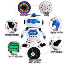 1pc Kids Dancing Robot Toy, Intelligent Rotating Space Boy Toy With 360° Rotation, Lights, Birthday Gift For Children - Blue - View 9
