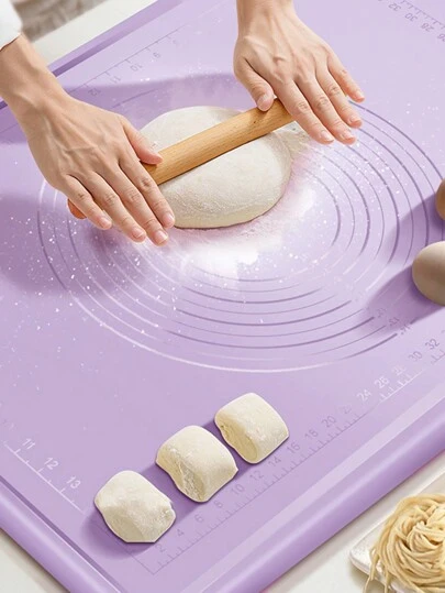 1入組厚矽膠揉麵墊，揉麵團、餃子皮、烘焙、塑料麵團墊適用於手擀麵