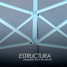Ilios Innova Toldo Plegable 2x2 y 3x3 Acero Reforzado de Uso rudo no Contiene plástico Lona 100% Impermeable | Fácil de instala y de trasportar - Blanco - Ver 7