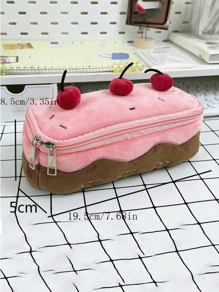 全国送料無料 1個 かわいいぬいぐるみさくらんぼケーキペンバッグ、文房具 ノート・メモ帳