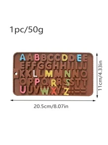 1pc Silicone Mold, English Letter Shaped Fondant Chocolate Cookie Pudding Mold, Cake Decorating Mold, Resin Plaster Mold, Kitchen Supplies, Baking Tools, DIY Crafts - Chocolate Brown - View 4