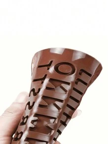 1pc Silicone Mold, English Letter Shaped Fondant Chocolate Cookie Pudding Mold, Cake Decorating Mold, Resin Plaster Mold, Kitchen Supplies, Baking Tools, DIY Crafts - Chocolate Brown - View 8