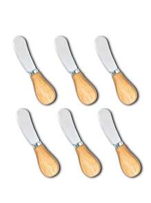 1 pieza/3 piezas/4 piezas/6 piezas Cuchillos de queso de acero inoxidable, herramientas de cocina multiusos, cuchillos para mantequilla - Beis - Ver 1