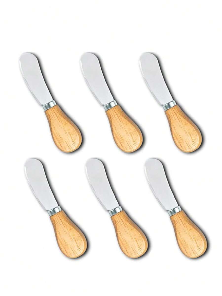 1 pieza/3 piezas/4 piezas/6 piezas Cuchillos de queso de acero inoxidable, herramientas de cocina multiusos, cuchillos para mantequilla - Beis - Ver 1