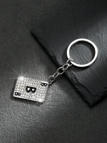 1pc Fashionable European And American Style Alloy Rectangle Shaped Rhinestone-Studded & Oil-Dripping Poker Card Shaped Keychain Or Bag Pendant With 26 English Letters For Personalized, Gorgeous And Cute Accessories For Both Men And Women Car Accessories Bag Charm School Goth Y2k Halloween Accessories Teachers Day Christmas Gift Ideas Bag Lanyards With Id Holder Car Accessories Bag Charms Car Accessories Friend Sister - Silver - View 19