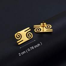 1對2CM/4CM非洲符號耳釘，不銹鋼Adinkra Gye Nyame耳環珠寶