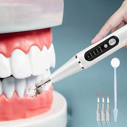 1 pieza Cepillo de dientes eléctrico con luz LED, recargable por USB, 4 cabezales de cepillo reemplazables, 5 modos, adecuado para uso en el hogar o de viaje, un regalo pensativo para familiares y amigos