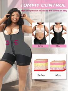 larrycard 1pc Women Plus Size Body Shaper Open Bust Waist Trainer Butt Lifter Postpartum Unitard Shapewear