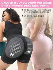 larrycard 1pc Women Plus Size Body Shaper Open Bust Waist Trainer Butt Lifter Postpartum Unitard Shapewear