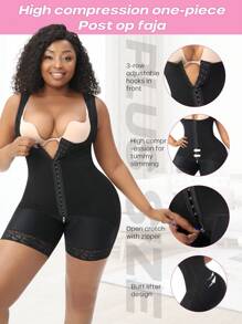 larrycard 1pc Women Plus Size Body Shaper Open Bust Waist Trainer Butt Lifter Postpartum Unitard Shapewear