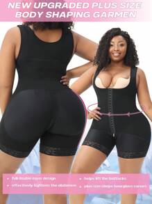 larrycard 1pc Women Plus Size Body Shaper Open Bust Waist Trainer Butt Lifter Postpartum Unitard Shapewear