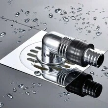 Washing Machine, Dishwasher, Floor Drain Elbow Connector, Universal Hose Adapter Disposer Trap Tool - Silver - View 1