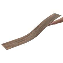 LIVINGANDHOME Living And Home 21/36 Pcs/Set Home Decoration Rustic Lifelike Wood Grain Effect Self-Adhesive PVC Flooring Planks,Vinyl Flooring,Vinyl Floor Tile,Floorboard Planks,Waterproof Floor Stickers,Wall Sticker,Home DIY Design Flooring Covering Planks For Kitchen, Bedroom,Living Room, And Bathroom,Home Decor Wallpaper(Cover Area: About 3/5 Square Meters) - Dark Brown - View 8