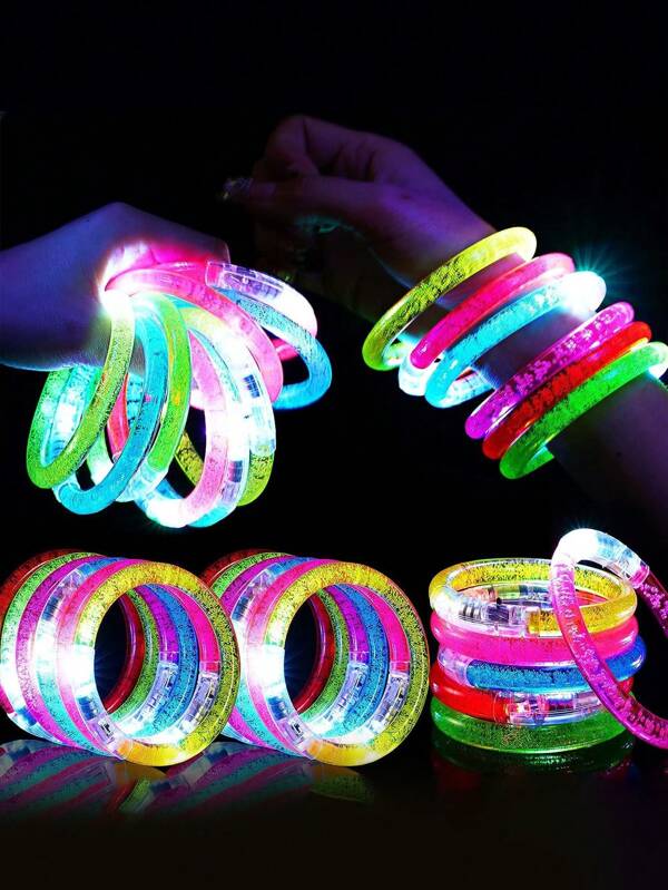 10/20pcs LED Light Up Bracelets, Glow Stick Bracelets, 6 Colors Flashing Party Favors For Halloween, Birthday, Festival, Concert, Club Decoration,Christmas