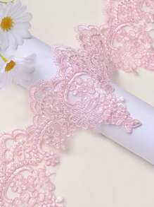 XDH1589 Carcass Embroidery Lace Trim Handmade DIY Wedding Curtain Tablecloth Material Wedding Stage Decor Fabric/Length: 91.44-914.4cm - White - View 9