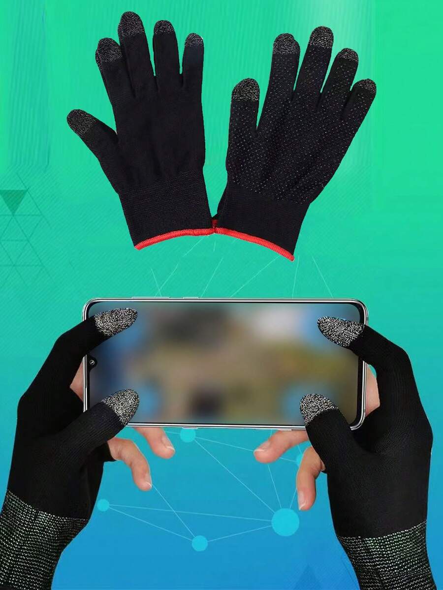 2pcs E-Sports Anti-Sweat Breathable Five-Finger Touchscreen Gaming Gloves, Ultra-Sensitive Game Assist - Multicolor - View 1