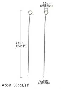 100pcs- Stainless Steel Nine-Shaped Needle, 9-Pin, Head Pin, Beaded Needle, Suitable For DIY Jewelry, Earrings, Bracelets, Necklaces, Pendants Craft Accessories