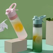 1pc 650ML Spray Water Bottle, Portable Multifunctional Fitness Anti-Fall Sports Cup With Handle - Multicolor - View 3