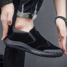 Botas de hombre de moda, botas impermeables, zapatos de trabajo informales. - Negro - Ver 2