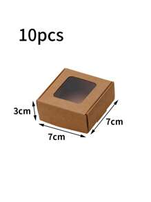 5入組/10入組迷你禮品紙盒，設有透明展示窗，適用於烘焙糖果、巧克力包裝、珠寶展示、婚禮禮盒和洗手皂盒 - 紙本 - 查看 15