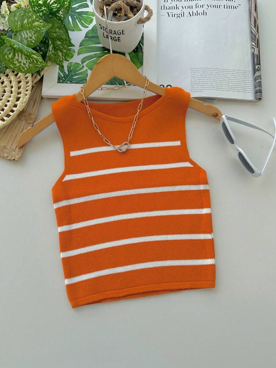 Women Knit Tops - trái cam - Xem 1