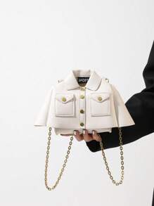 1 chiếc túi da dầu cổ điển cá nhân hóa, túi cầm tay trang trí phong cách Punk vui nhộn, chất liệu PU chống mài mòn màu trơn, dây đeo vai đa năng để đeo vai hoặc đeo chéo, túi quà tặng Halloween Giáng sinh, túi đựng điện thoại di động phong cách cổ điển, thích hợp cho phụ nữ hẹn hò, mua sắm, túi đựng áo du lịch thường ngày, túi đeo dưới cánh tay, túi đeo chéo hoặc đeo vai - trắng - Xem 6