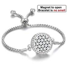 Aromatherapy Bracelet Aromatherapy Diffuser Jewelry Adjustable Chain Crystal Locket Perfume Diffuser Bracelet For Women Men Flower Love Cat Aroma Diffuser Bracelet - Silver - View 25