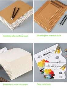 A4 Sketch Spiral Notebook Drawing Pad For Art Students, Thickened Watercolor Binding Book For Painting - Brown - View 1