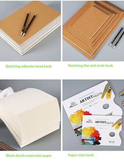 A4 Sketch Spiral Notebook Drawing Pad For Art Students, Thickened Watercolor Binding Book For Painting