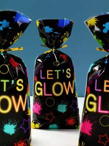 25/50入組“發光”主題禮品袋，家庭生日派對禮品裝飾甜品袋