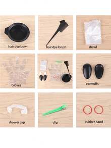 11pcs Hair Dye Tool Set, Home Hair Styling Tools, Hair Coloring DIY Kit - Multicolor - View 4