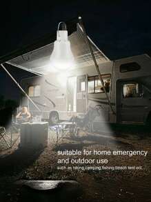 1 件太阳能 LED 吊灯 - 防水应急灯泡，适用于户外庭院、花园和露营 - 耐用、可充电且节能的夜间照明