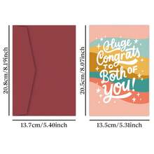 1入組巨型賀卡，婚禮祝賀賀卡，新人賀卡，婚禮慶祝筆記，致謝感激卡，獻給朋友的紙質卡片