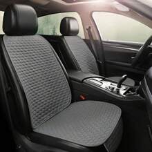 2 pièces Housse de siège de voiture universelle, protecteur de coussin avant et arrière en lin pour tapis de protection de dossier de siège pour l'intérieur d'une voiture, un camion, un SUV, une fourgonnette (1 housses pour siège avant et 1 housses pour dossier)