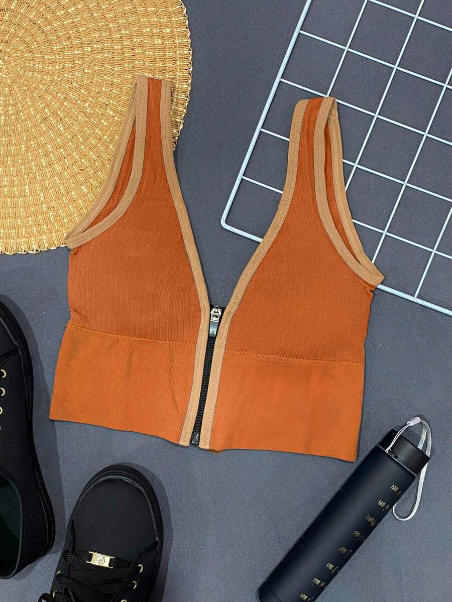 Women Basic Tops - Naranja Quemada - Ver 1