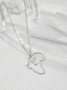 1入歐美風格高檔幾何非洲地圖吊墜項鍊